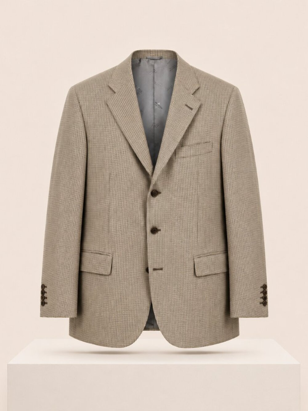 KITON plaid 100% Cashmere Lined 3-button sport coat